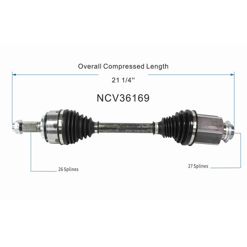 Front Right CV Axle Shaft Assembly Compatible with Honda Models 2016 2017 2018 2019 2020 Civic LX L4-2.0L FWD Manual Trans Passenger Side CV Joint Replace 44305-TBA-A51 44305-TBA-A01 HO-8540 HO-8550
