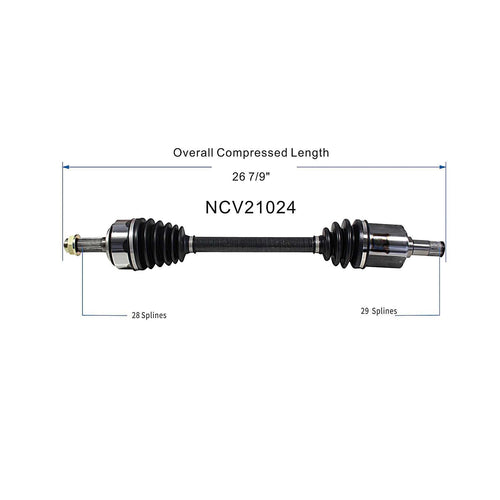 44306SEPA10 44306SEPA10 Front Left CV Axle Shaft Assembly Compatible with Models 2007-2008 TL Replace 11827279 19364977 HO88671 36001 604263 HO8217 10782N 664263 946126 956350 946126 189217