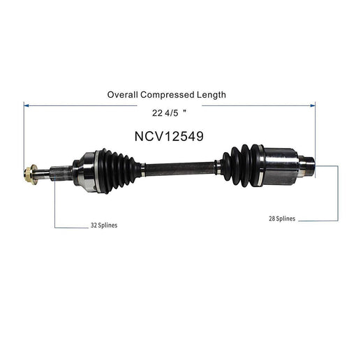 5085130AA 5085130AB Front Right CV Axle Shaft Assembly Fit for Dodge Models 2008-2014 Avenger 2009-2020 Journey Compatible with Models 2007-2009 Sebring 2011-2014 200 Replace 5085180AF