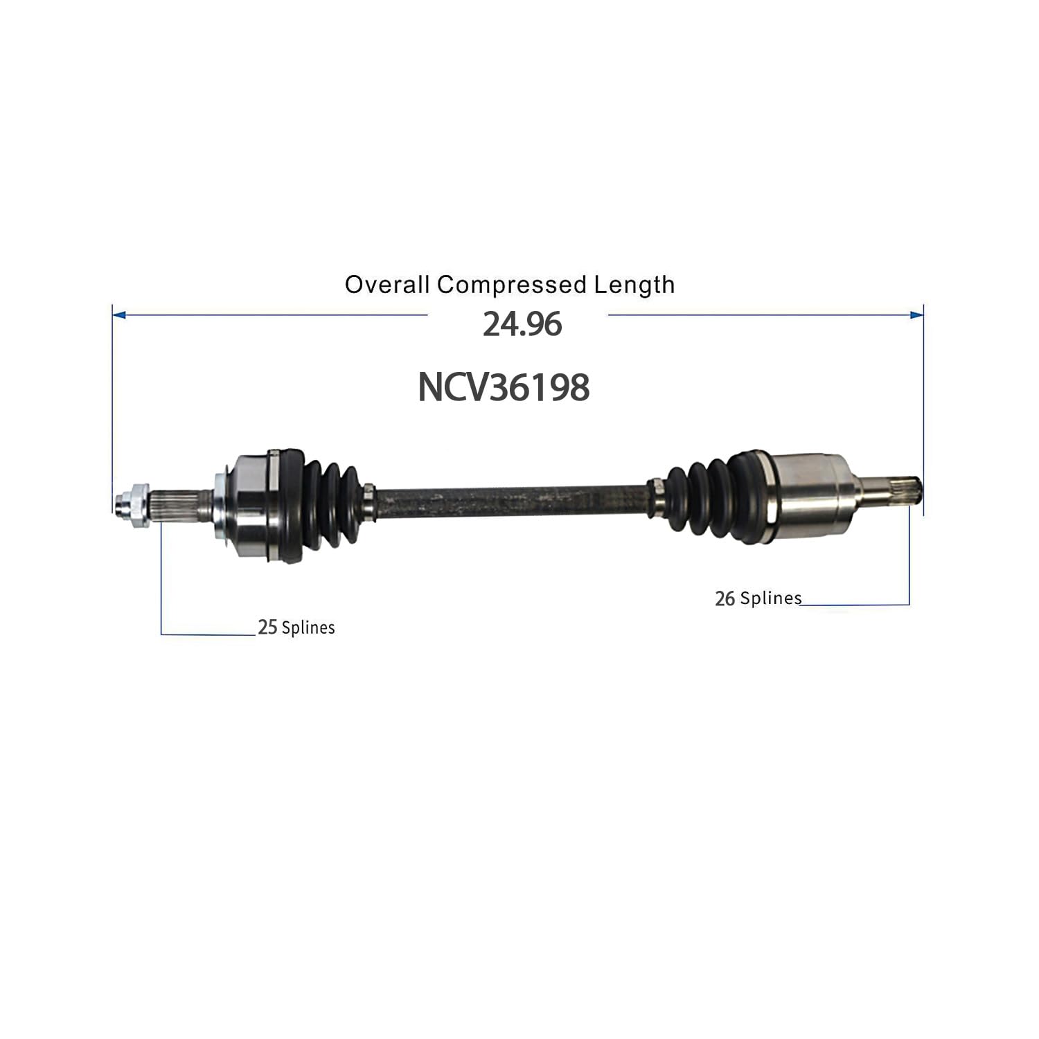 Front Left CV Axle Shaft Assembly Compatible with Honda Models 2015-2020 Fit FWD CV Joint Replace 44306-T5R-A92 HO-8554 14840N HO-8-8779 80-0883 189554 44306-T5R-A02