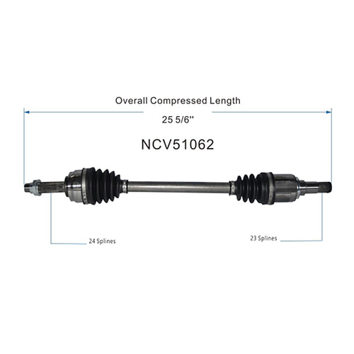 Front Left CV Axle Shaft Assembly Compatible with Mitsubishi Models 2014-2020 Mirage CV Joint Replace MI-8233 9845N 80-0939 3815A427