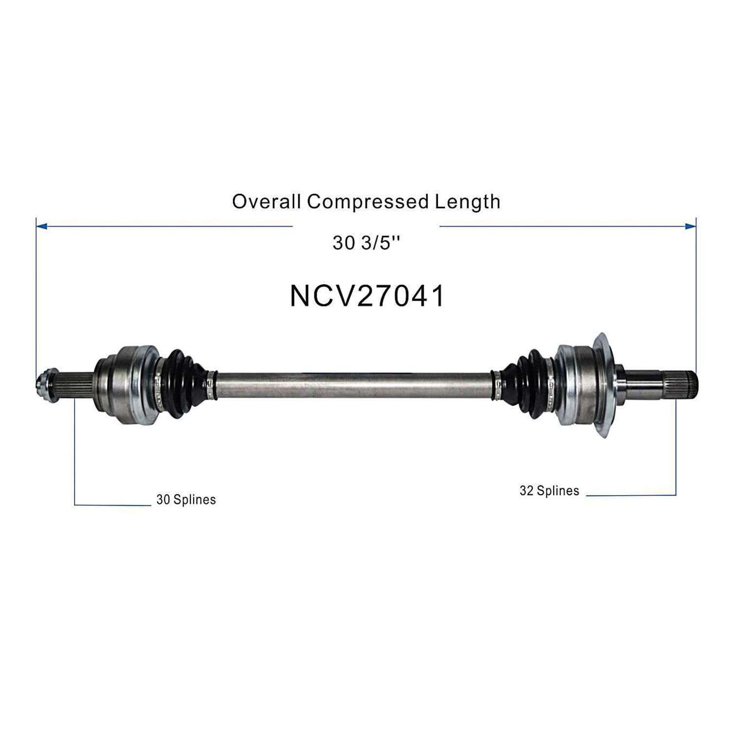 Rear Left CV Axle Shaft Assembly Compatible with BMW Models 2009-2019 535i/550i/650i/740i/750i CV Joint Replace 33-20-7-566-087 50040462 B16246N 33-20-7-566-075