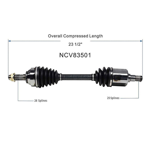 Front Right CV Axle Shaft Assembly Compatible with 2002-2005 Freelander AWD CV Joint Replace 19343221 20872021 66-9286 60-9286 10526N 80-2956 38102 94-1141 95-1230 RV-8-8501 RV-8005 TDB104980