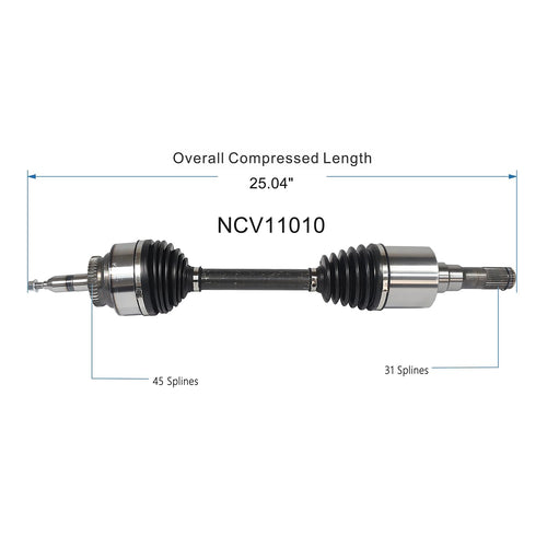 Front Pair CV Axle Shaft Assembly Compatible with Lincoln Models 2016-2017 Navigator Fit for Ford Models 2016-2017 Expedition CV Joint Replace 7L1Z-3B436-A AL1Z-3A428-B NCV428572 GL1Z-3A427-A