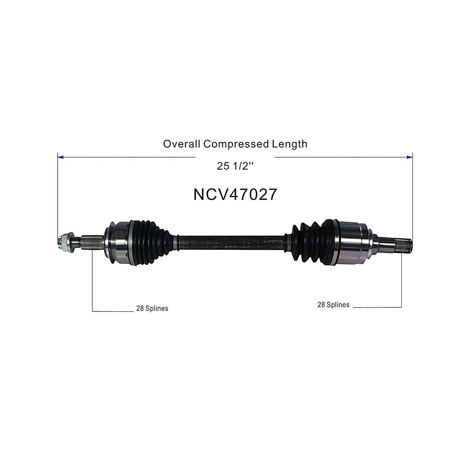 Front Left CV Axle Shaft Assembly Compatible with Mazda Models 2014-2018 3 CV Joint Replace 14952N 14954N MZ-8240 MZ-8241 GDC1-25-60X