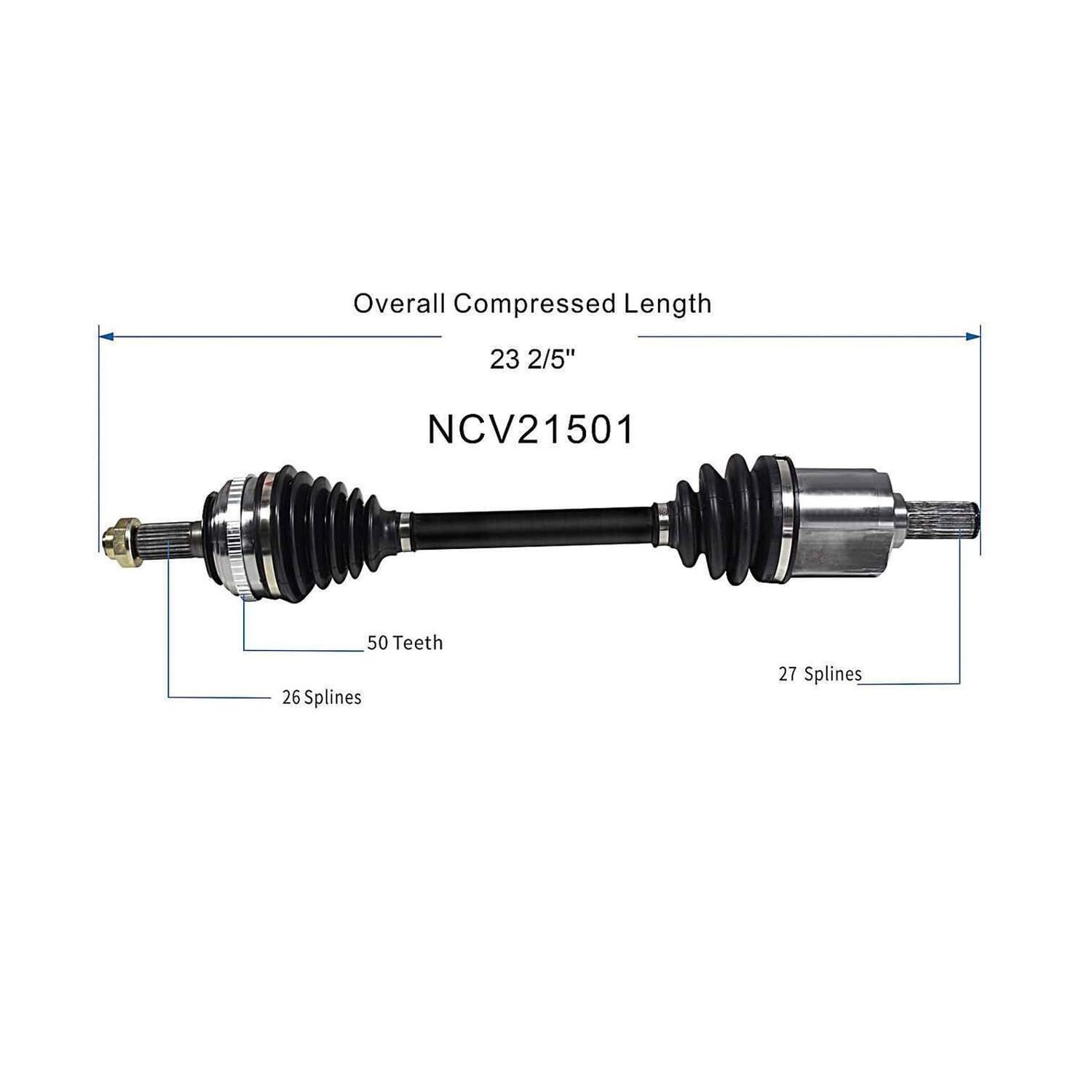 Front Left CV Axle Shaft Assembly Compatible with 1990-1993 Integra FWD CV Joint Replace 44011-SK7-J74 44011-SK7-J82 20870398 66-4062 60-4034 60-4062 8005N 80-1006 94503 94-6008 95-6137 44011-SK7-J73