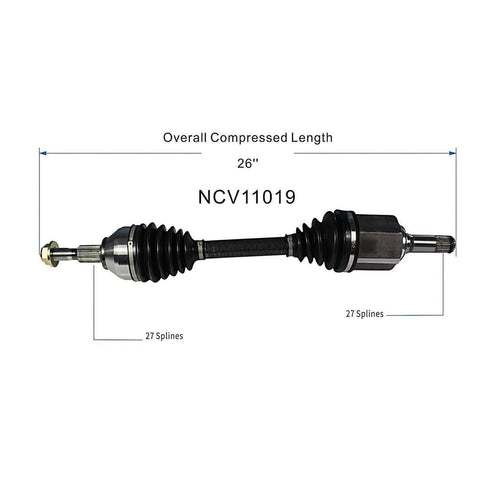 Front Left CV Axle Shaft Assembly Compatible with Ford Models 2015-2018 Edge Fit for Lincoln Models 2016-2018 MKX CV Joint Replace F2GZ-3B437-N F2GZ-3B437-F F2GZ-3B437-N 12452535 14871N F2GZ-3B437-F