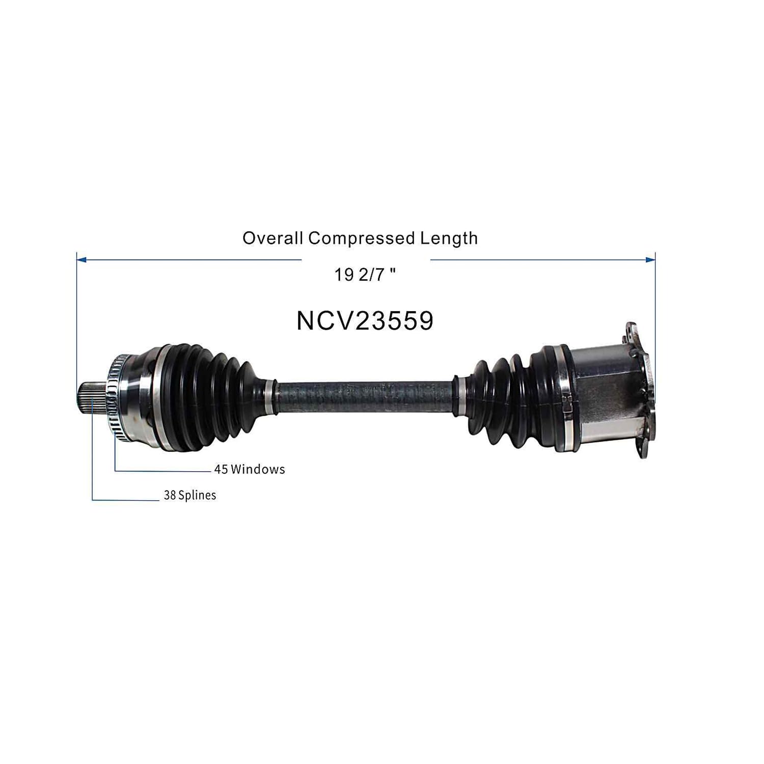 Front Right CV Axle Shaft Assembly Compatible with Compatible with Audi Models 2002-2009 A4 Quattro/S4 CV Joint Replace 8E0-407-272-BA 8E0-407-272-BC 8E0-407-272-BF 8E0-407-452-KX 8E0-407-272-AA