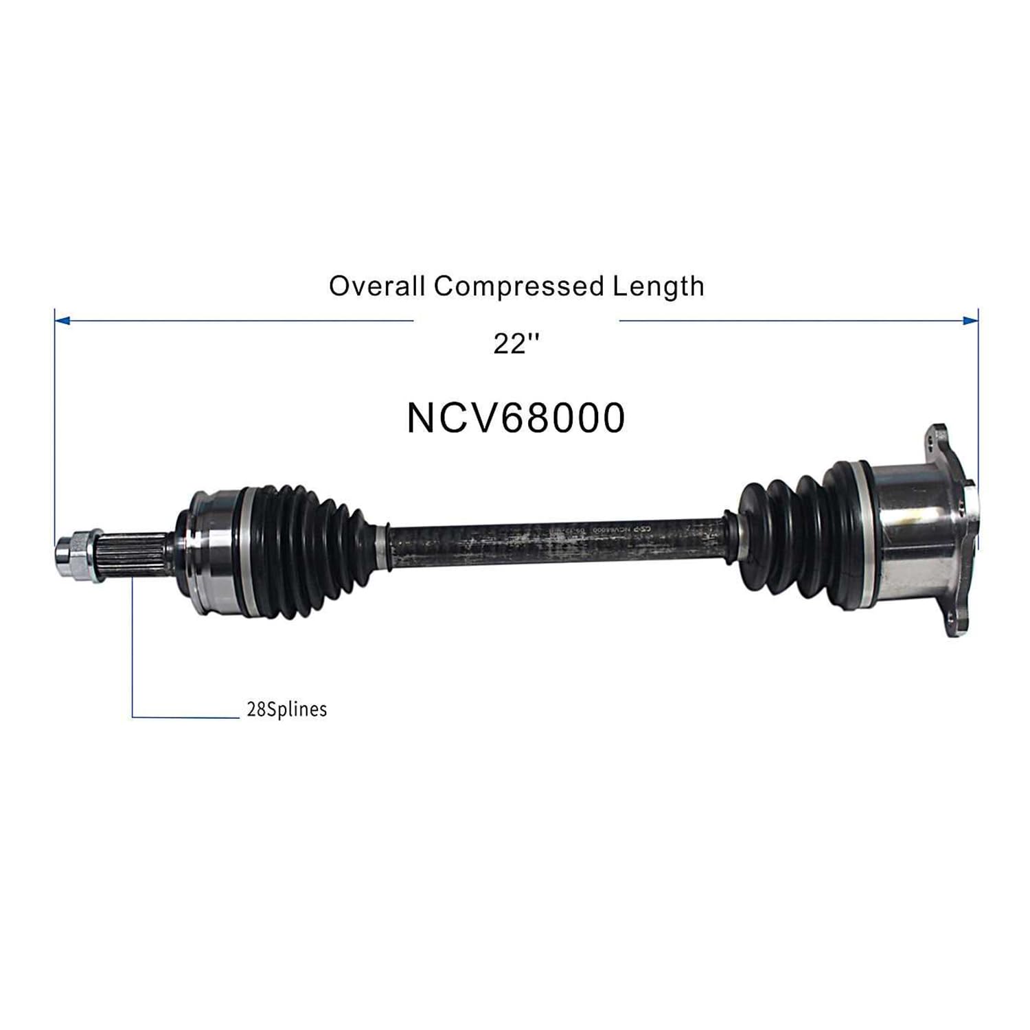 Front Left CV Axle Shaft Assembly Compatible with Suzuki Models 2006-2013 Grand Vitara CV Joint Replace 44102-78K00 73614 SK-8084 11827322 14589N SK-8-8638 80-0177 309084 NCV517436 44102-65J00