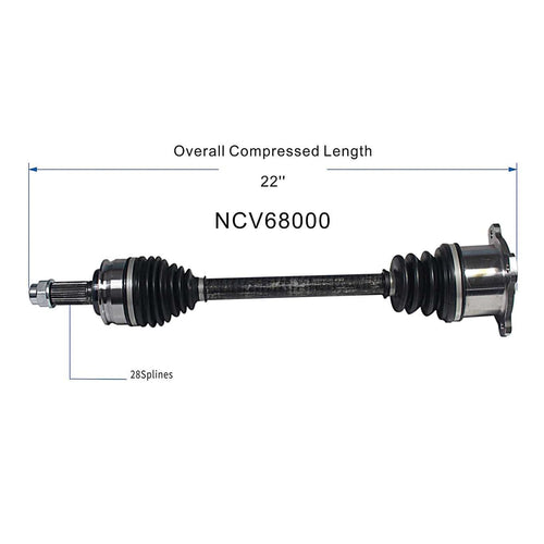 Front Left CV Axle Shaft Assembly Compatible with Suzuki Models 2006-2013 Grand Vitara CV Joint Replace 44102-78K00 73614 SK-8084 11827322 14589N SK-8-8638 80-0177 309084 NCV517436 44102-65J00