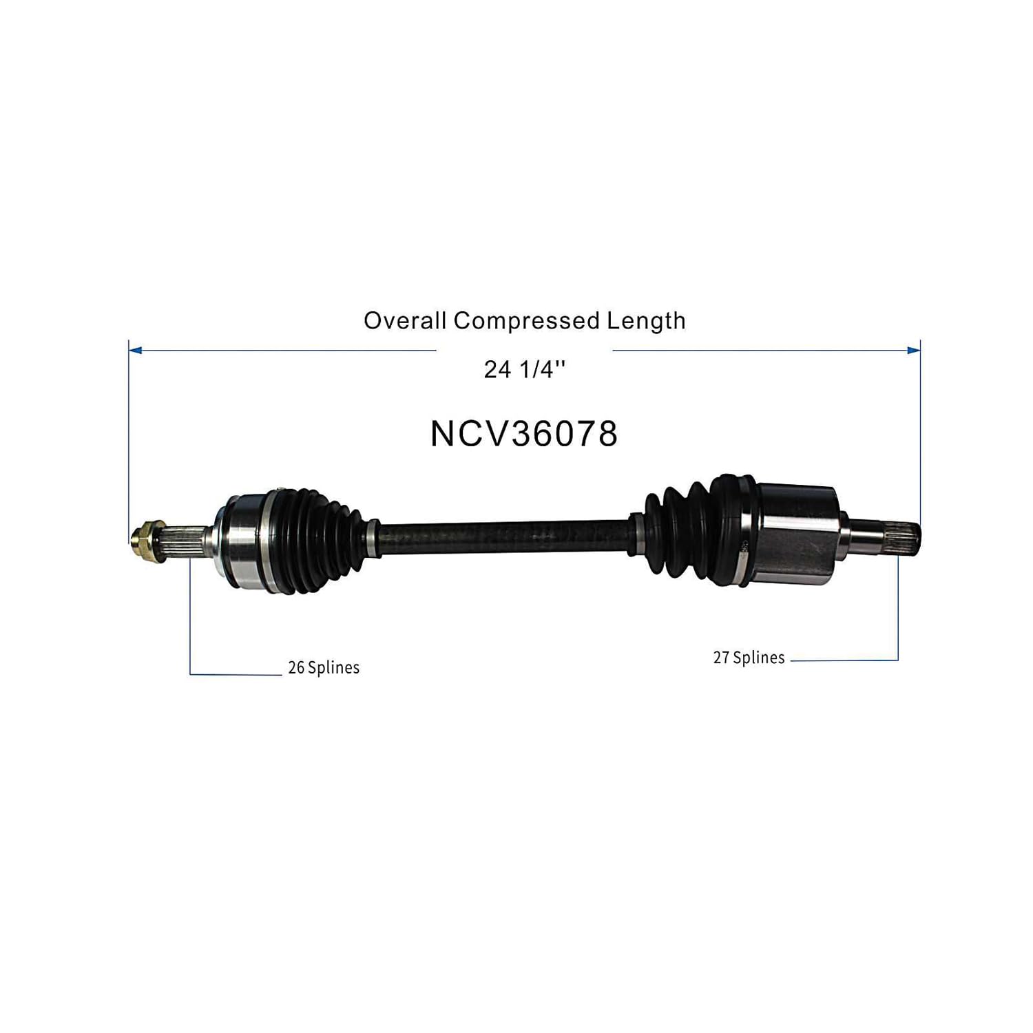 Front Left CV Axle Shaft Assembly Compatible with Honda Models 2012-2015 Civic CV Joint Replace 14197N HO-8408 44306-TR0-A92