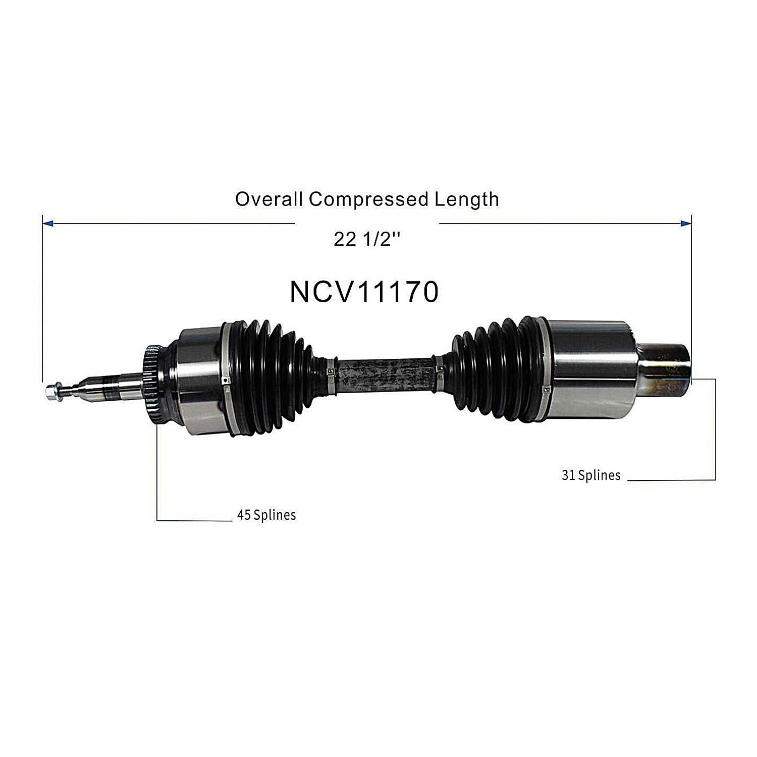 Front Right CV Axle Shaft Assembly Compatible with Ford Models 2015-2016 F-150 Passenger Side CV Joint Replace FL3Z-3A428-A B16366N FD-8275