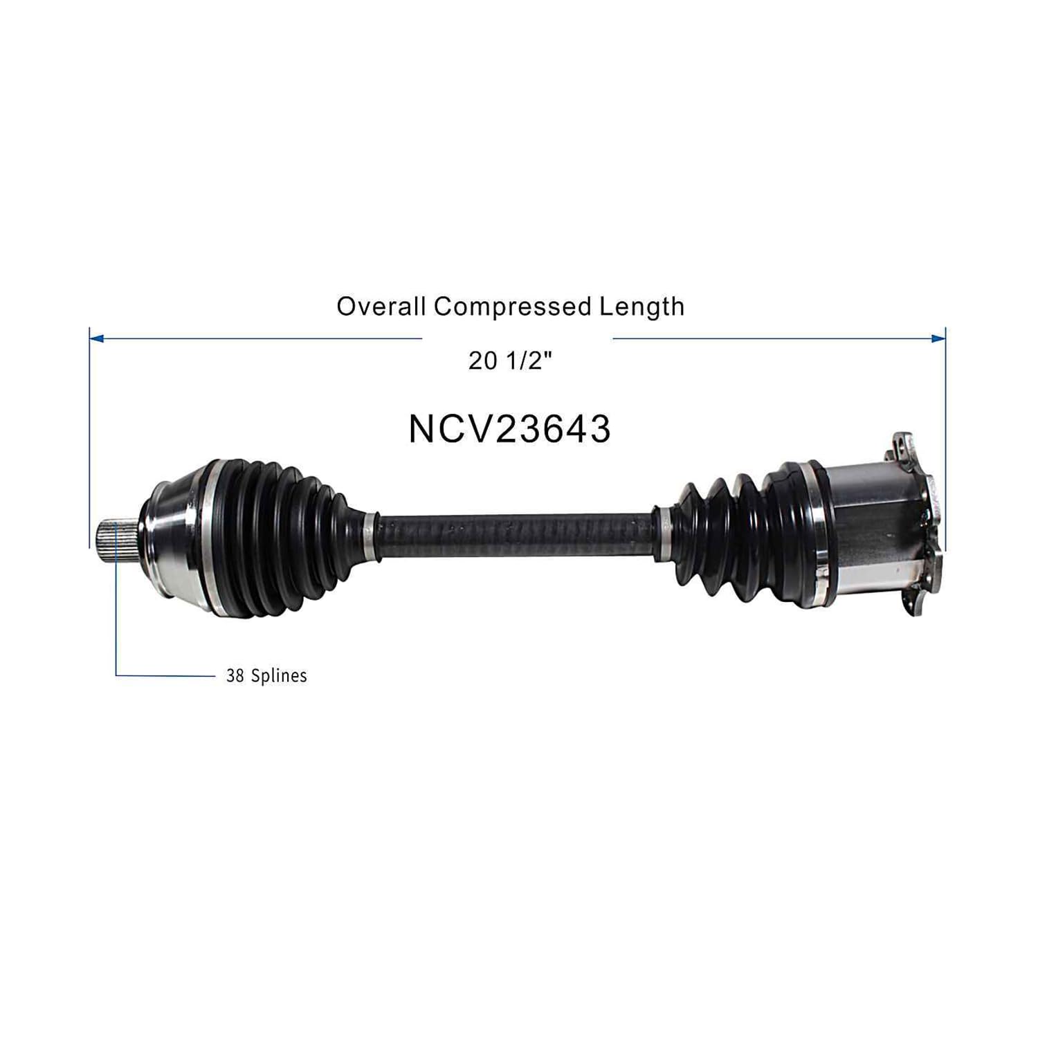 Front Right CV Axle Shaft Assembly Compatible with Compatible with Audi Models 2005-2011 A6 Quattro CV Joint Replace 19342957 11827234 66-7388 60-7388 B10955N 80-8104 77155 95-2311 4F0-407-272-J