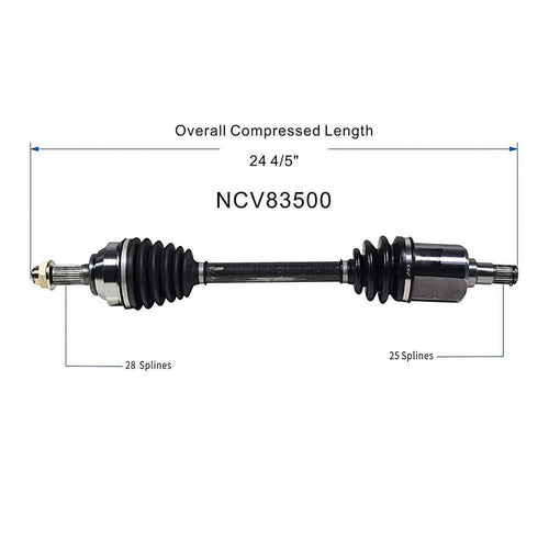 Front Left CV Axle Shaft Assembly Compatible with 2002-2005 Freelander CV Joint Replace 19343222 20872022 66-9285 60-9285 10525N 80-2955 38101 94-1132 95-1229 RV-8-8503 RV-8006 TDB104980