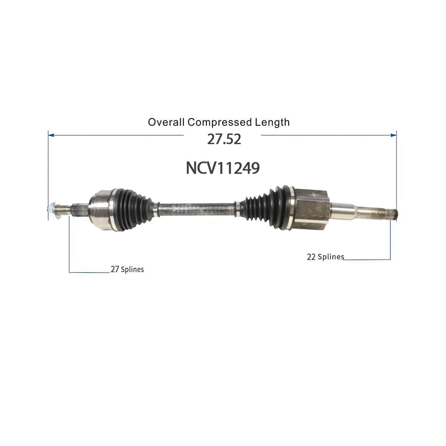 NCV11249 LX6Z3B437A Front Left CV Axle Shaft Assembly Compatible with Model 2020-2024 Escape Replace 801080 FD86055 B17115N