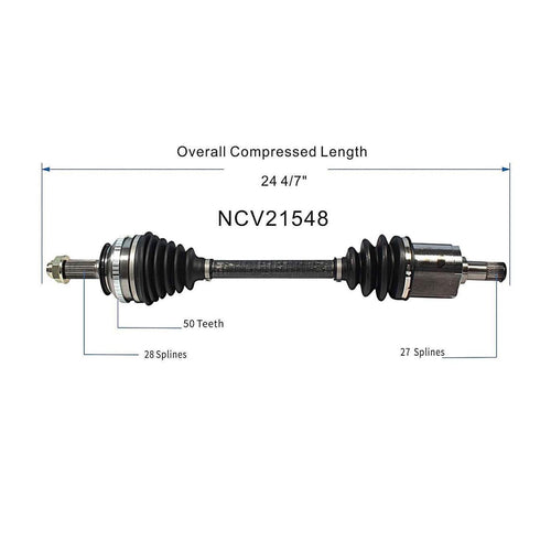 Front Left CV Axle Shaft Assembly Compatible with 2002-2006 RSX Type-S FWD CV Joint Replace 44306-S6M-A51 19343092 20871040 60-4211 10776N 80-1042 94517 95-6253 HO-8190 44306-S6M-A50