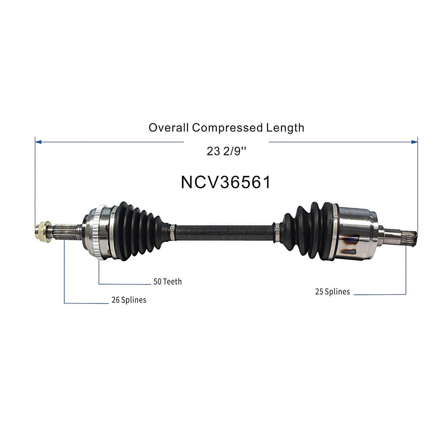Front Pair CV Axle Shaft Assembly Compatible with Honda Models 2003-2005 Civic Hybrid L4-1.3L FWD Front Drive & Passenger CV Joint Replace 44306-S5B-950 44306S5B950 44305-S5B-950 44305S5B950 NCV36561