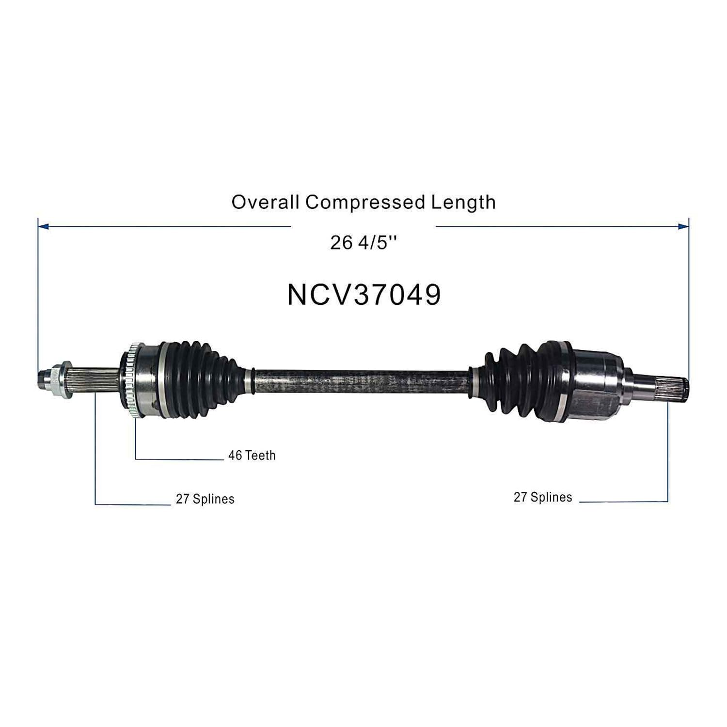 Front Pair CV Axle Shaft Assembly Compatible with Hyundai Models 2013-2016 Elantra CV Joint Replace 49501-3X200 NCV37049 KA-8059 60-3768 16216N 66-3768 94-9346 95-8720 NCV37050 88847 49500-3X200