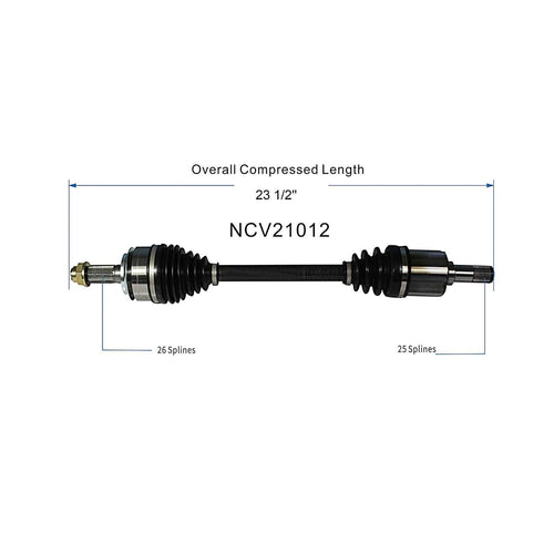 Front Left CV Axle Shaft Assembly Compatible with Acura Models 2014 ILX Hybrid Fit for Honda Models 2013-2015 Civic Hybrid CV Joint Replace 91240 HO-8420 11827354 14208N 66-4331 44306-TT1-A01
