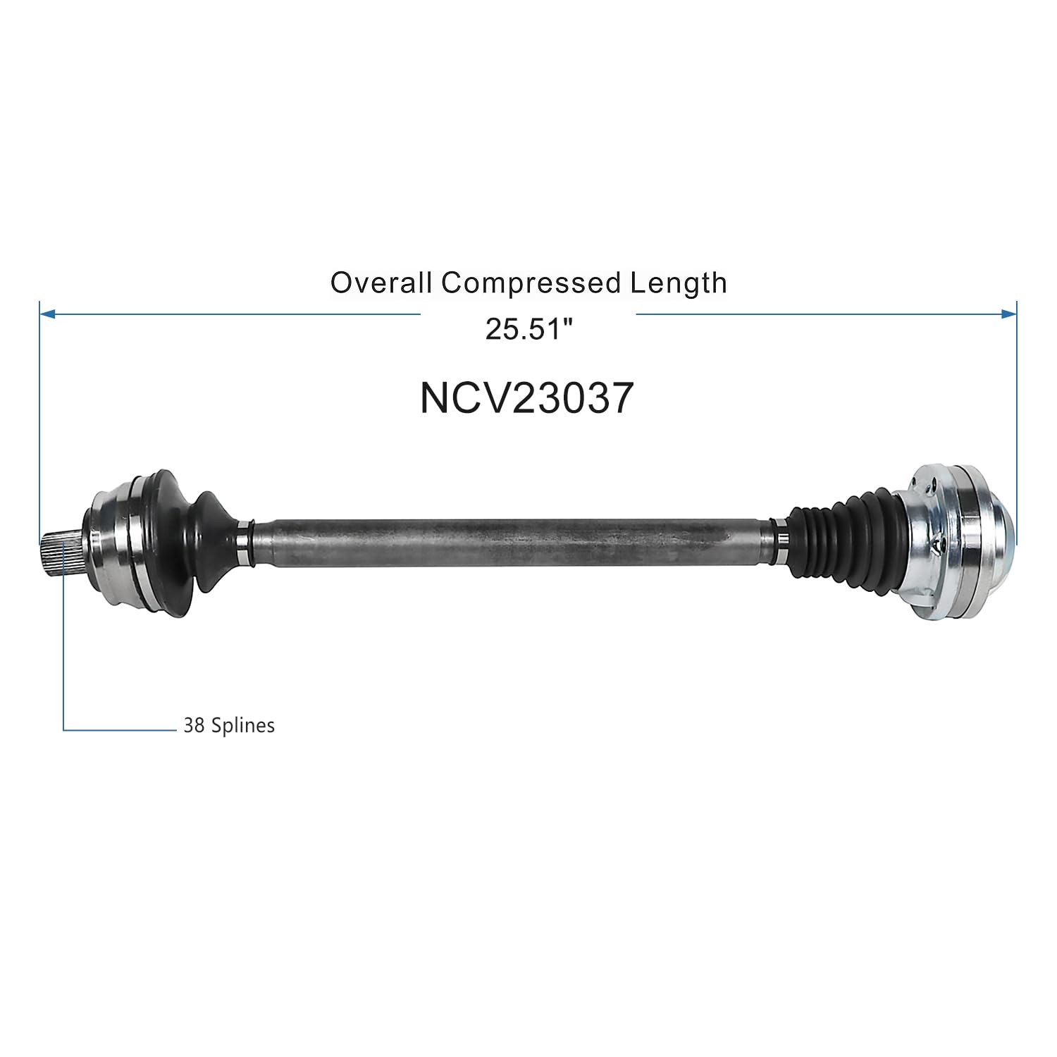 MAXFAVOR Pair(2) Rear CV Axle Joint Shaft Assembly Compatible with 2005-2008 Audi A6 Quattro V6/V8 3.2L/4.2L AWD, Driver & Passenger(Left Right)