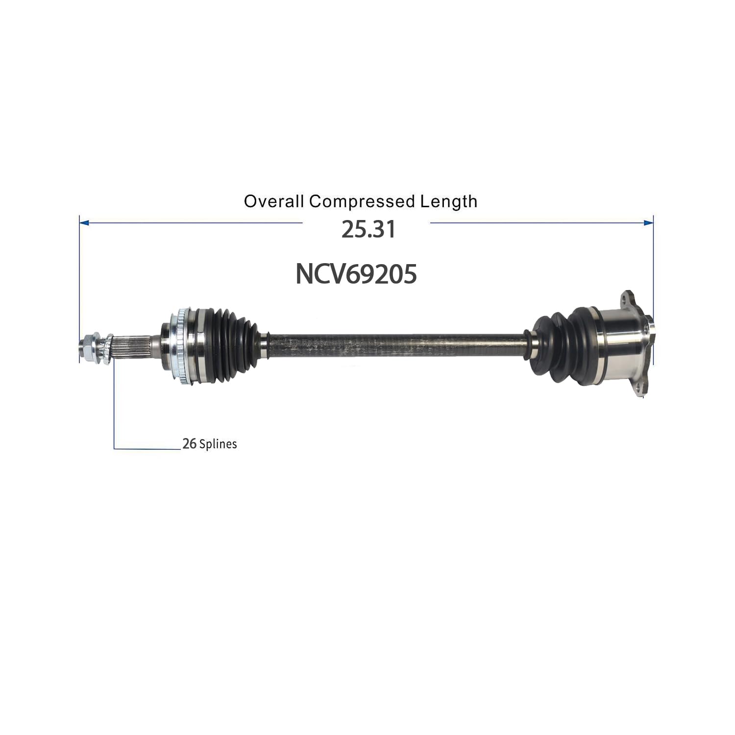 Rear Left CV Axle Shaft Assembly Compatible with Toyota Models 2001-2005 RAV4 CV Joint Replace 4234012062 TO-8389 66-5372 80-0931 4234012061