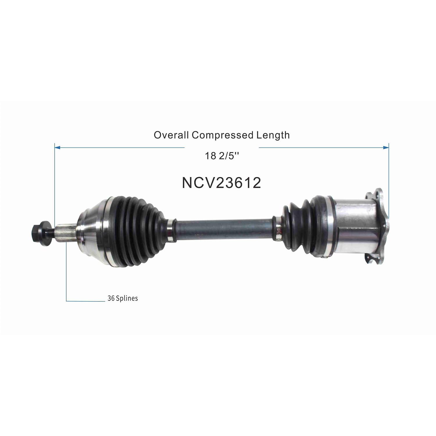 Front Left CV Axle Shaft Assembly Compatible with Compatible with Audi Models 2004-2006 TT Quattro CV Joint Replace 8N0-407-451-CX 19364994 20872016 B16059N 80-9091 77113 8N0-407-271-R
