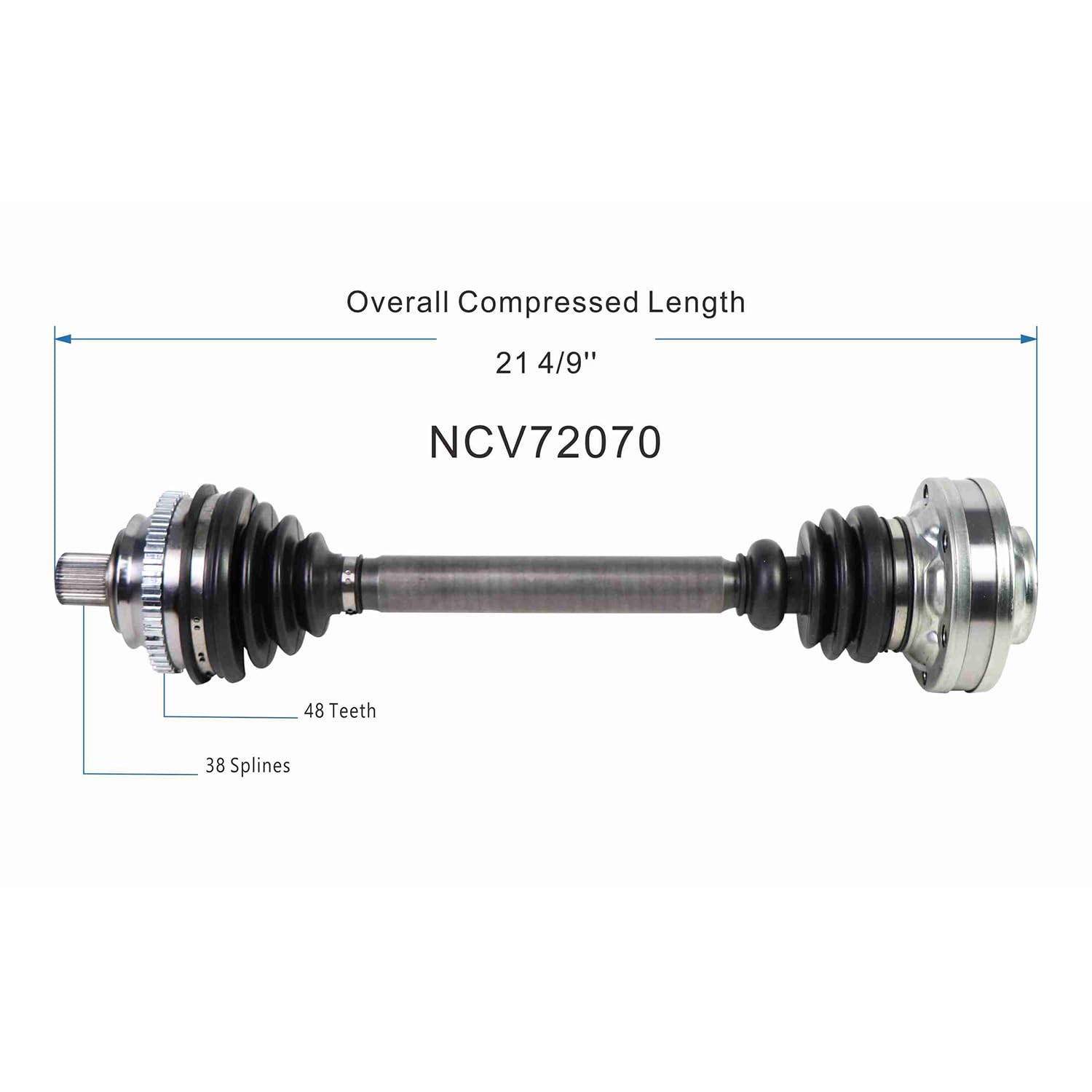 NCV72070 7D0407271A Front Right CV Axle Shaft Assembly Compatible with 2001-2003 EuroVan Replace 800497 JZW407451JX