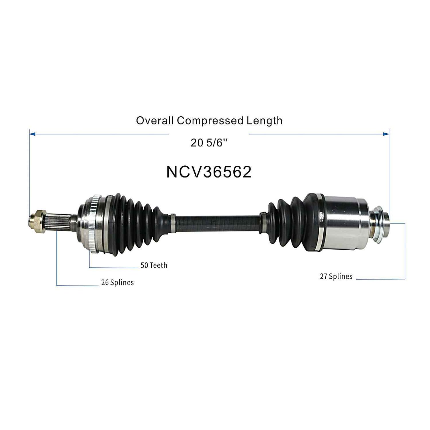 Front Right CV Axle Shaft Assembly Compatible with Honda Models 2003-2005 Civic L4-1.3L FWD Passenger Side CV Joint Replace 44305-S5B-950 44305S5B950 NCV36562 60-4231 91145 80-3262 HO-8280 10612246
