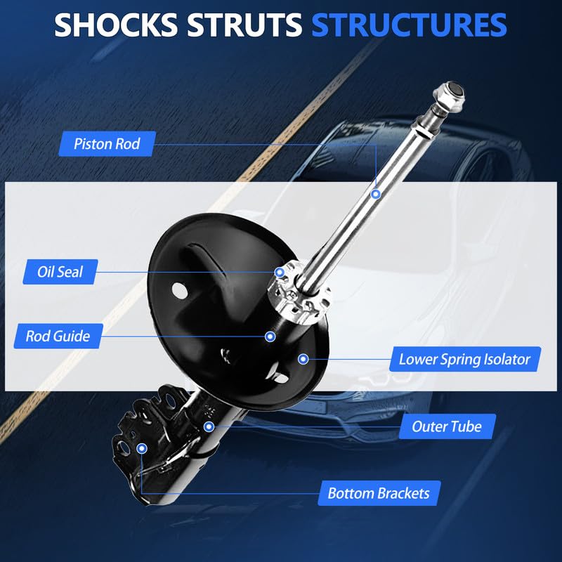 Maxfavor Rear Pair Struts Shock Absorber Compatible with Toyota Camry 2012 2013 2014 2015 2016 2017 Suspension Shock Absorber Replacement 2333376L 2333376R