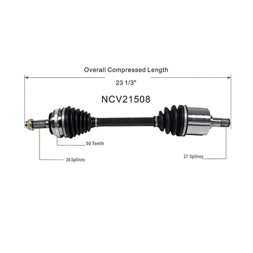 Front Right CV Axle Shaft Assembly Compatible with Honda Models 1990-2001 Civic/del Sol/Integra Passenger Side CV Joint Replace 44010-S04-J01 44010-S04-J51 44010-SK7-J13 44010-SK7-J22 44010-SK7-J72