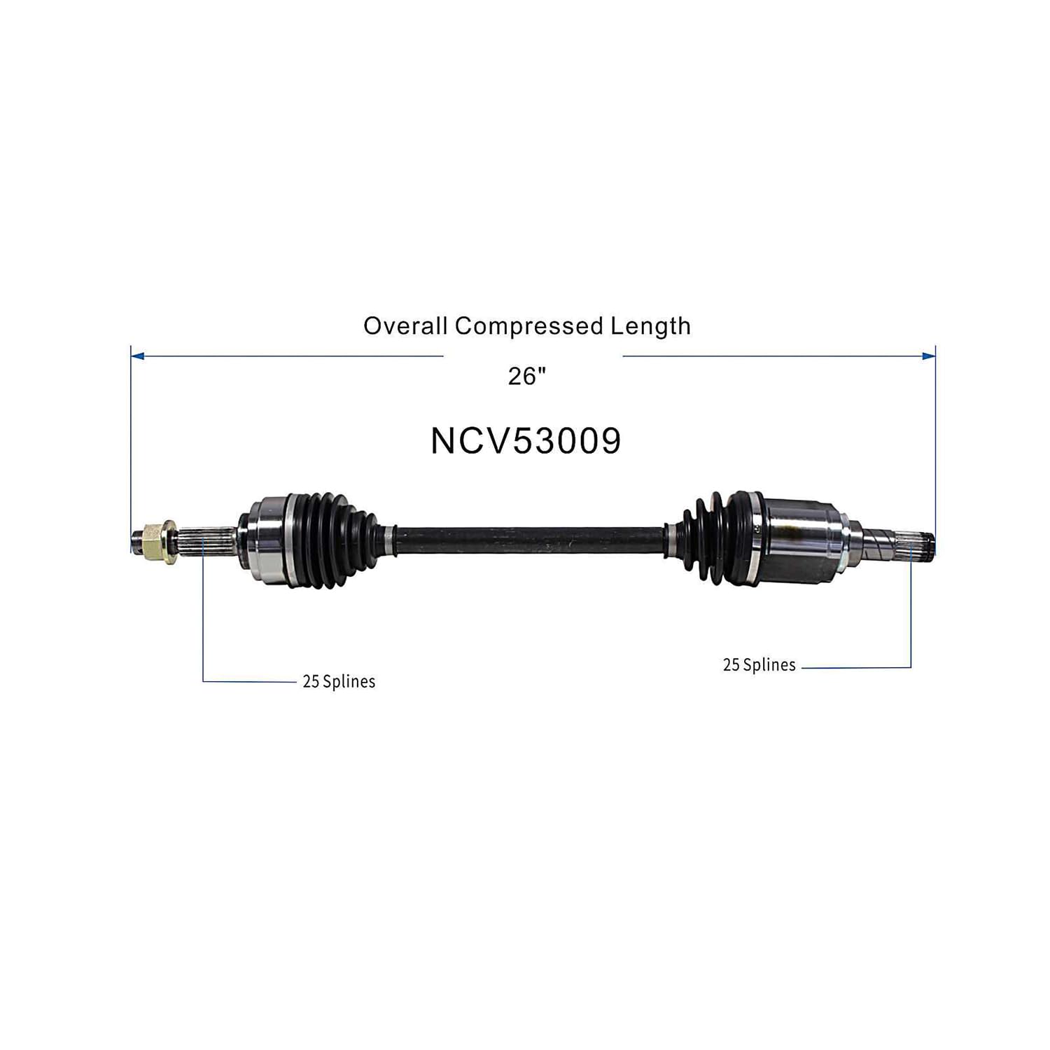 Maxfavor CV Axle Assembly Front Left Compatible with Nissan Versa 2009-2011 1.6L, FWD Auto Trans, CV Axle Joint Shaft Front Driver Side