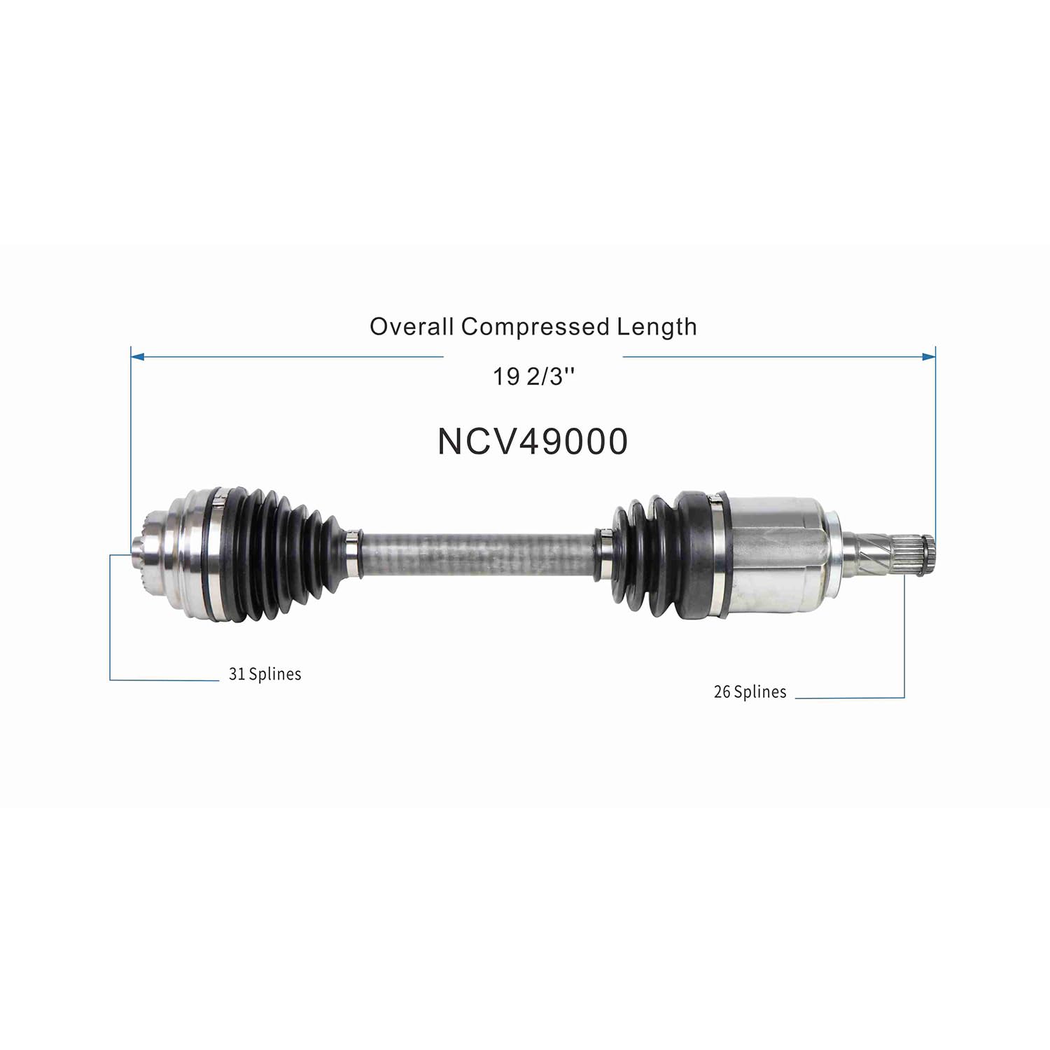 Front Left CV Axle Shaft Assembly Compatible with Mini Models 2014-2019 Cooper CV Joint Replace 31-60-8-643-385 BM-8156 16155N 16219N 80-9817 31-60-8-643-377