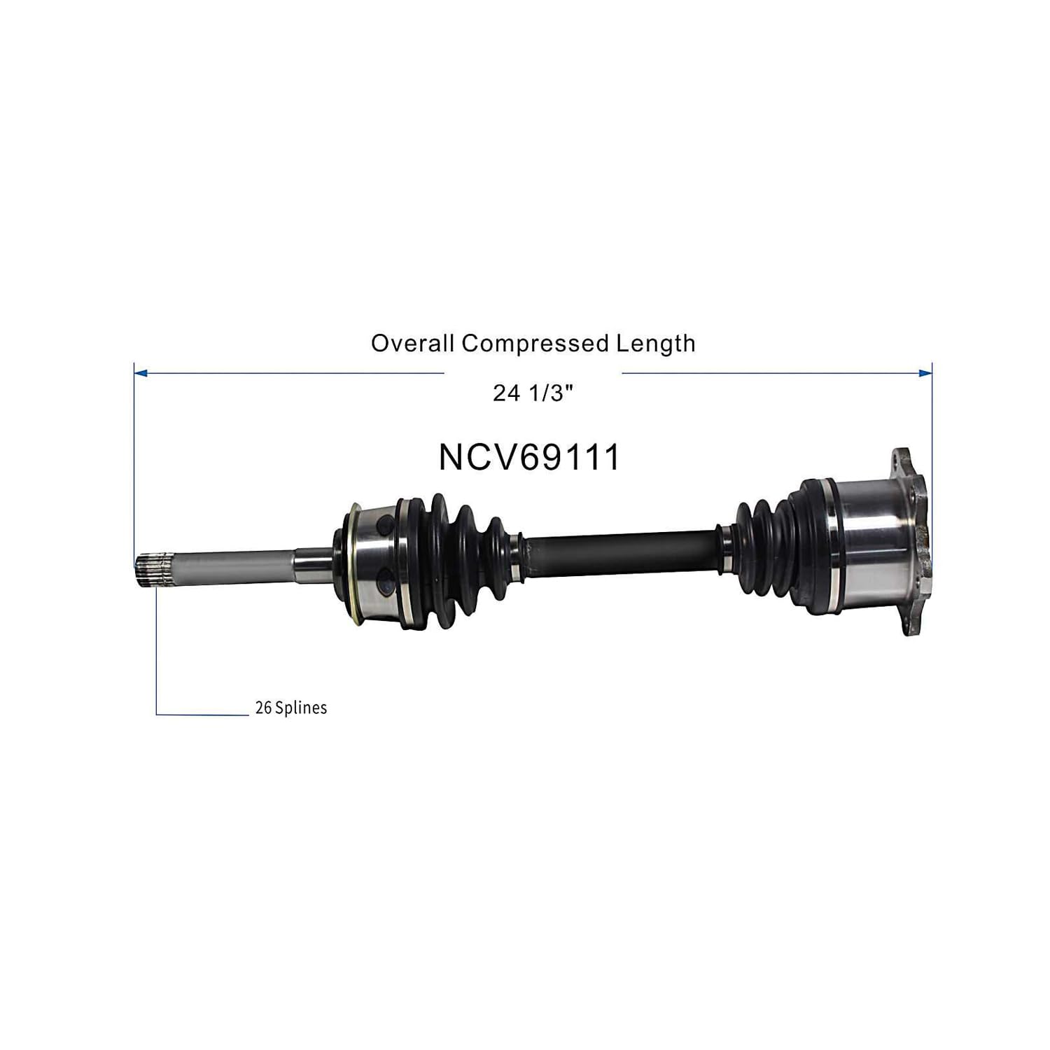 Front Pair CV Axle Shaft Assembly Compatible with Compatible with Toyota Models 1993-1998 T100 CV Joint Replace 43430-34011 43430-34012 15870414 66-5065 60-5065 B7415N 80-6301 90876 43430-34010