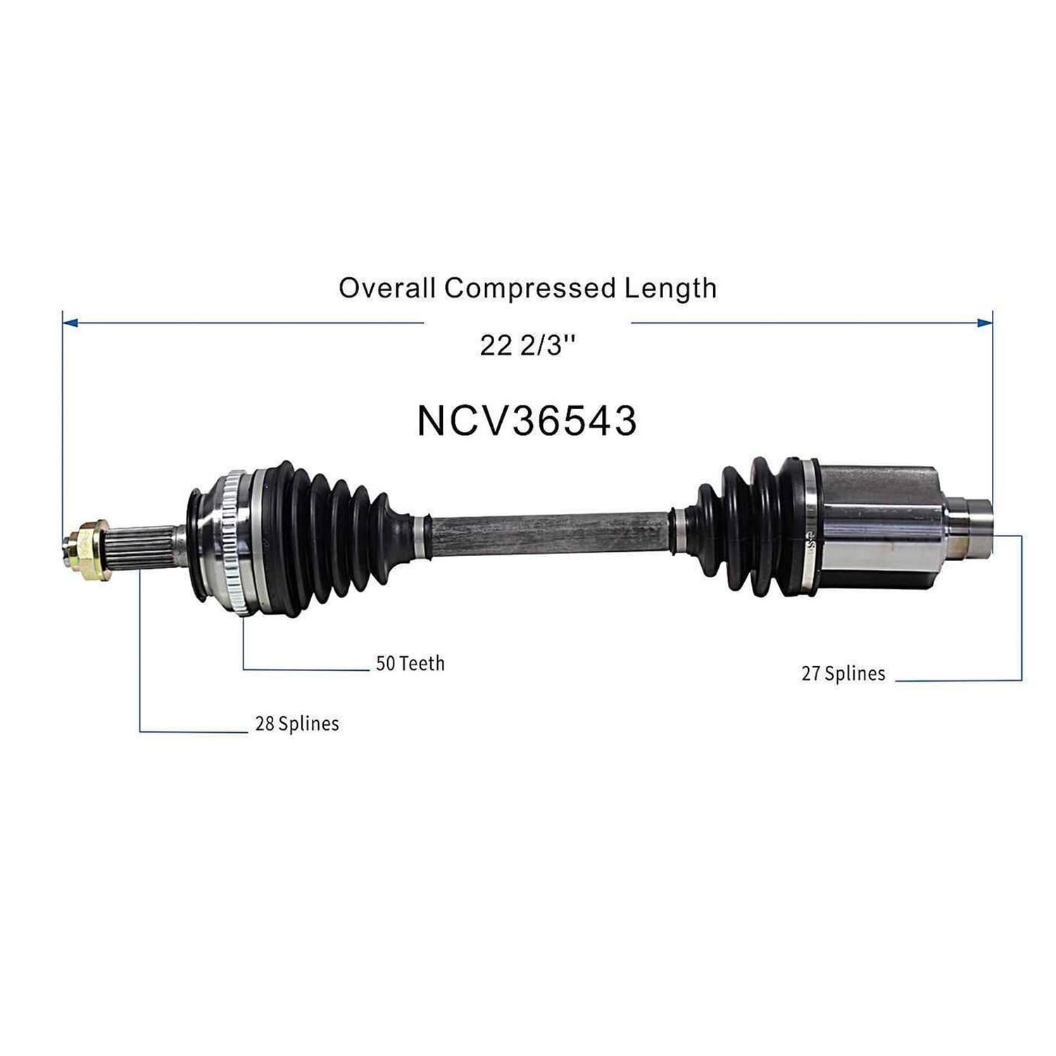 Front Left CV Axle Shaft Assembly Compatible with 1997-2001 Prelude FWD CV Joint Replace 44011-S30-951 44011-S30-N20 44011-S30-N21 44306-S30-C51 44306-S30-N22 15870343 66-4162 60-4162 44011-S30-950