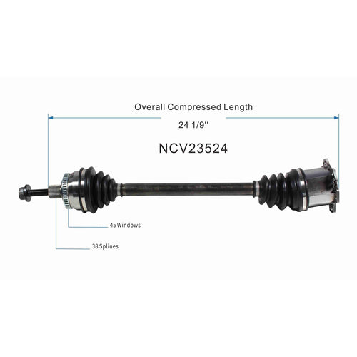 Front Right CV Axle Shaft Assembly Compatible with 2002-2008 A4 Quattro Base, Avant CV Joint Replace 8E0-407-272-AJ 8E0-407-272-AR 8E0-407-452-EX 8E0-407-452-PX 19342953 20871188 8E0-407-272-AH
