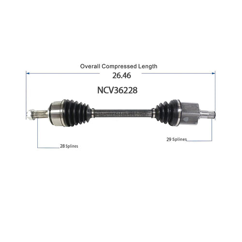 Front Left CV Axle Shaft Assembly Compatible with Honda Models 2017-2020 Civic Si/Sport CV Joint Replace HO-8692 189692 80-1902 44306-TBF-A01