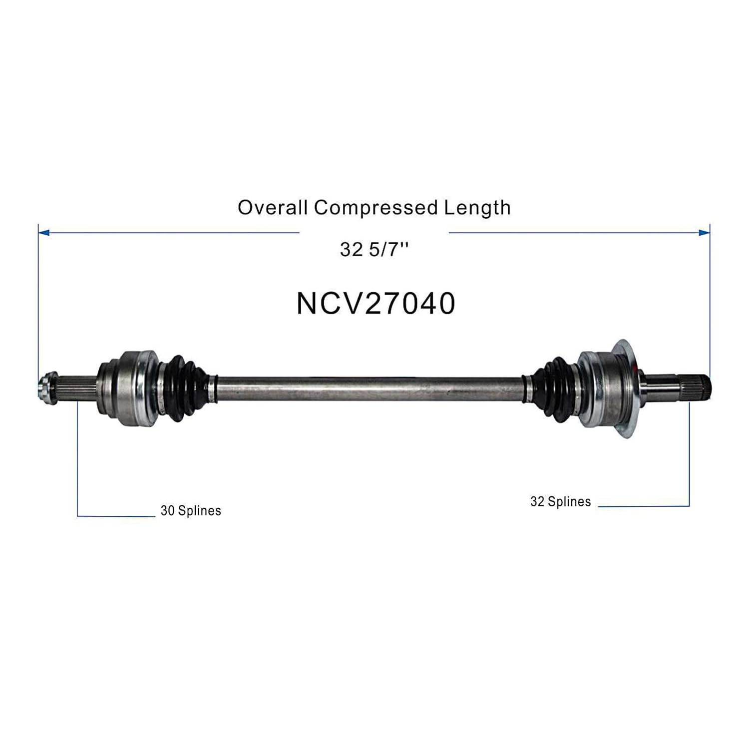 Rear Right CV Axle Shaft Assembly Compatible with BMW Models 2009-2019 535i/550i/650i/740i/750i CV Joint Replace 33-20-7-566-086 50040452 B16249N 33-20-7-566-074