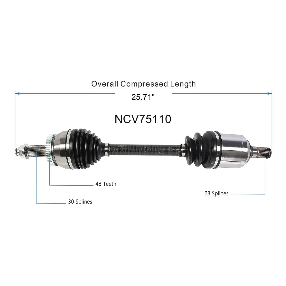 Front Left CV Axle Shaft Assembly Compatible with Kia Models 2016-2020 Optima L4-2.0L Gas Engine FWD CV Joint Replace KA-8126 16089N 219126 B17035N 80-0916 49500-D4300