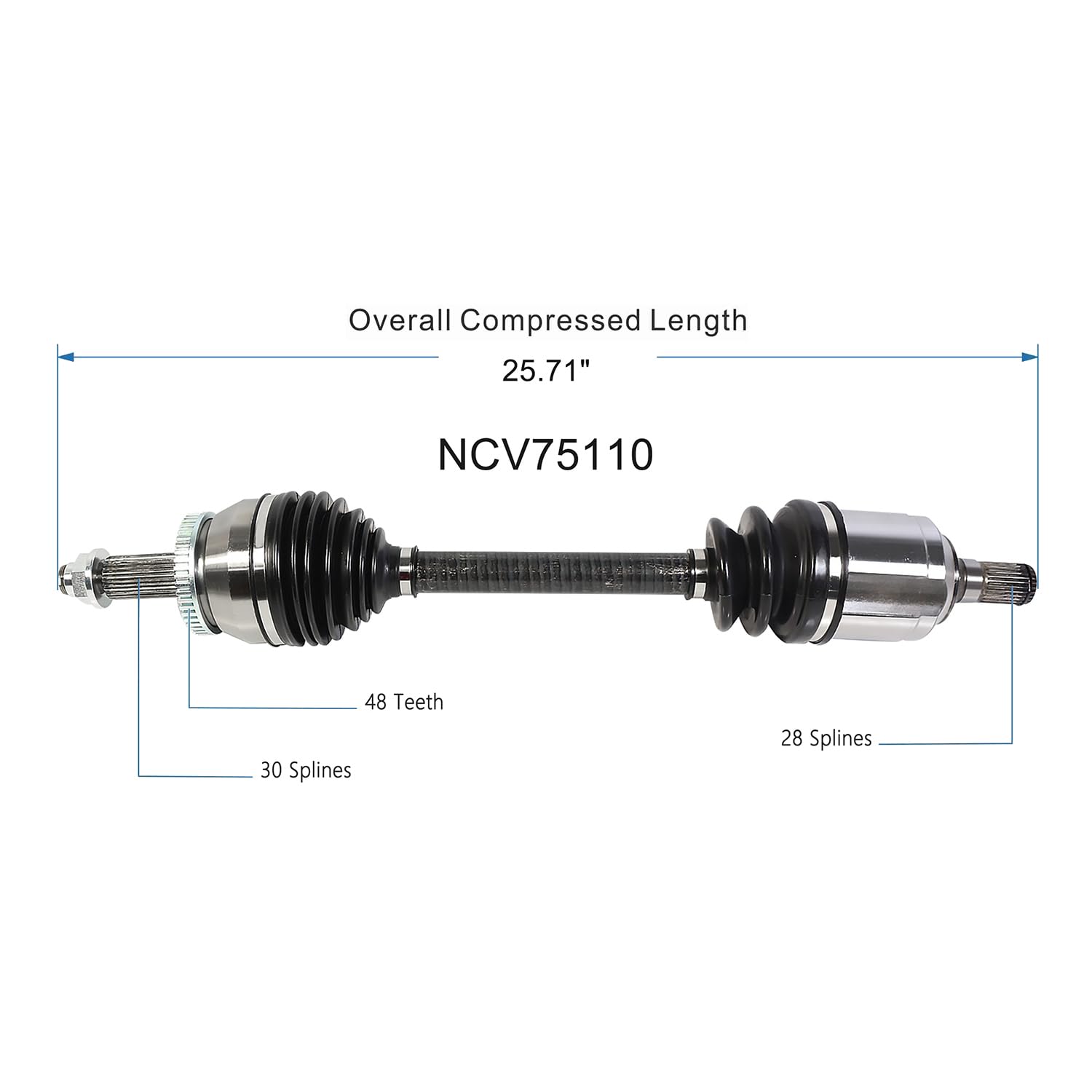 Front Left CV Axle Shaft Assembly Compatible with Kia Models 2016-2020 Optima L4-2.0L Gas Engine FWD CV Joint Replace KA-8126 16089N 219126 B17035N 80-0916 49500-D4300