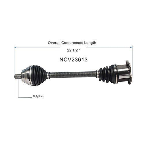 Front Right CV Axle Shaft Assembly Compatible with Compatible with Audi Models 2004-2006 TT Quattro CV Joint Replace 8N0-407-452-DX 19364995 20872015 B16007N 77114 8N0-407-272-R