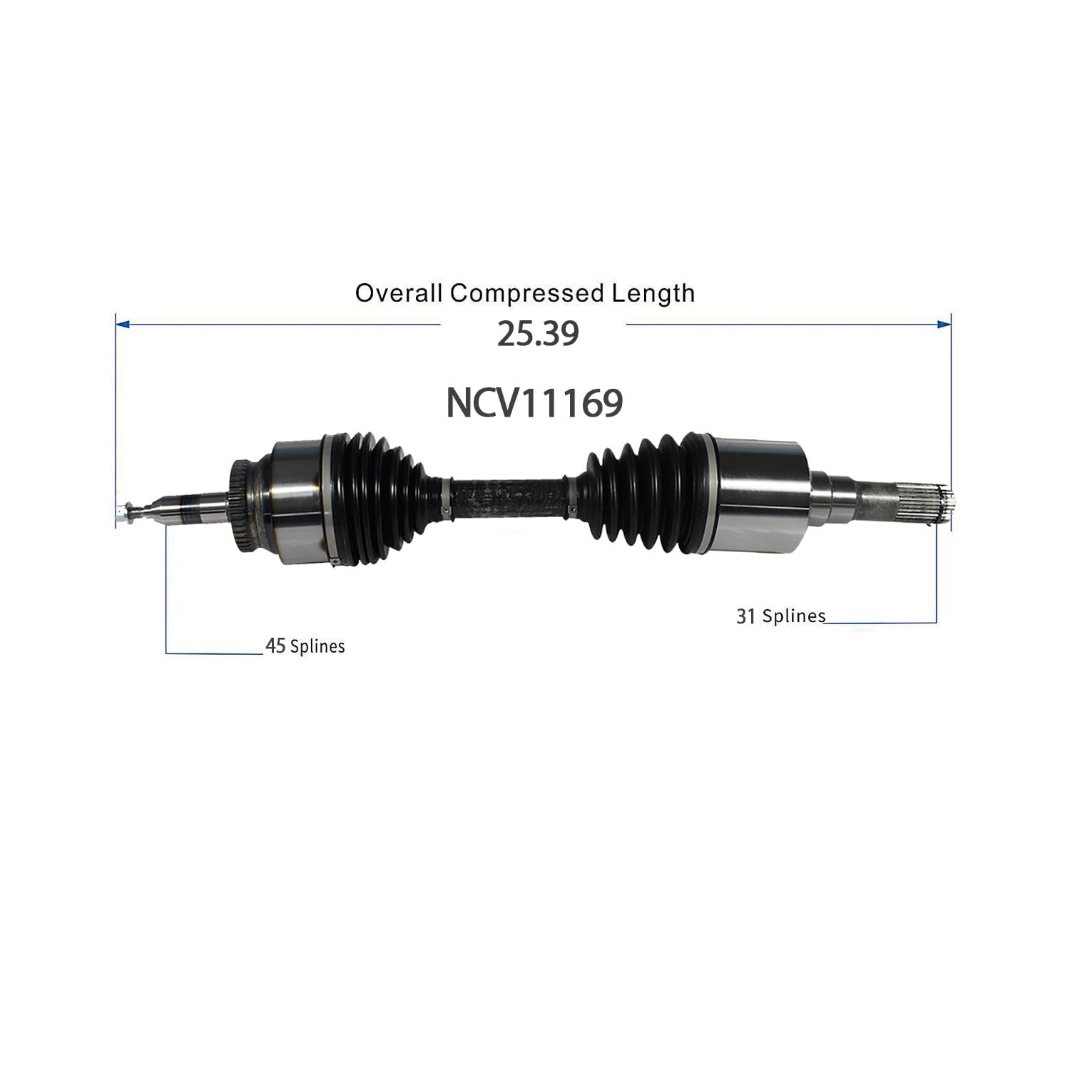 Front Left CV Axle Shaft Assembly Compatible with Ford Models 2015-2024 F-150 2018-2021 Expedition Fit for Lincoln Models 2018-2021 Navigator Drive Side CV Joint Replace 14400N FD-8277