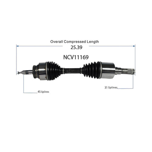 Front Left CV Axle Shaft Assembly Compatible with Ford Models 2015-2024 F-150 2018-2021 Expedition Fit for Lincoln Models 2018-2021 Navigator Drive Side CV Joint Replace 14400N FD-8277