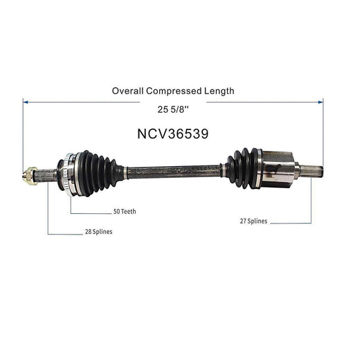 44306S4KA00 44306S4KA01 Front Left CV Axle Shaft Assembly Compatible with Honda Models 1998-2002 Accord 1999 Accord Replace 44306S4KA02 44306S4KA52 44306S84A00 44306S4KA50 44306S4KA51