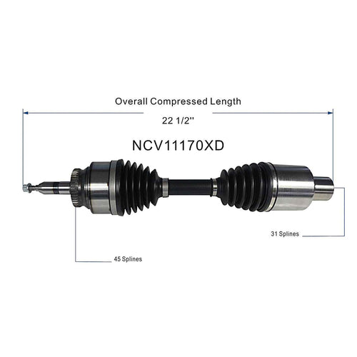 Front Right CV Axle Shaft Assembly Compatible with Ford Models 2015-2016 F-150 Passenger Side CV Joint Replace FL3Z-3A428-A NCV11170 80-9978