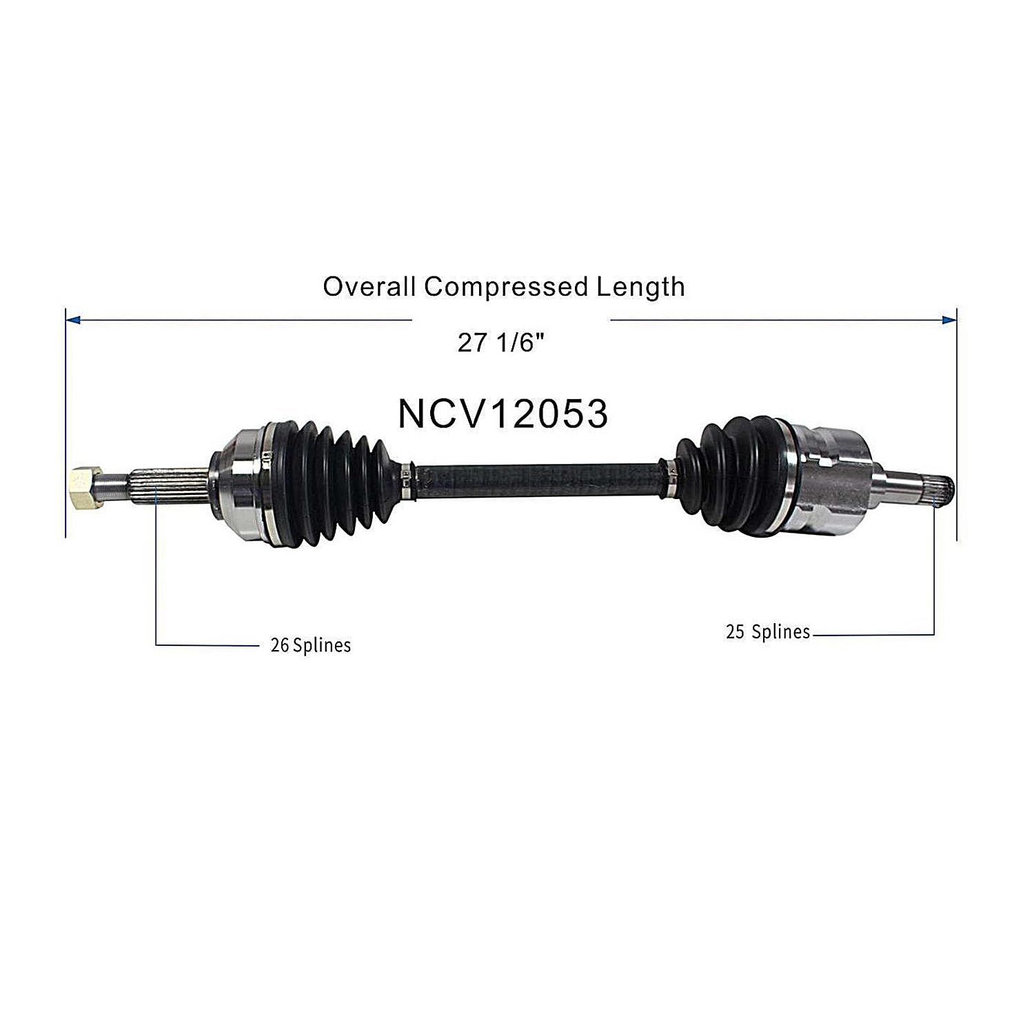 Front Pair CV Axle Shaft Assembly Compatible with 2006 Pacifica Touring Limited 2004-2006 Pacifica Base CV Joint Replace 4641-970AC 4641-971AA 4641-971AC 19342728 20870929 66-3401 60-3401 4641-970AA
