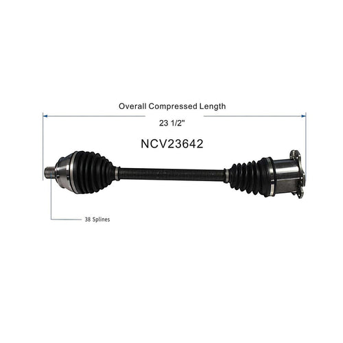 Front Left CV Axle Shaft Assembly Compatible with 2005-2006 A6 Quattro V8-4.2L AWD 2005-2008 A6 Quattro V8-3.2L AWD 2009-2011 A6 Quattro AWD CV Joint Replace 19342958 11827289 66-7387 4F0-407-271-J