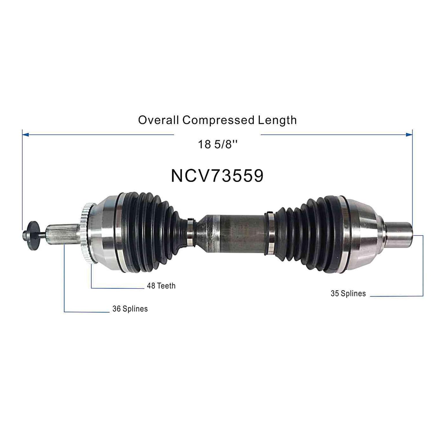 Front Left CV Axle Shaft Assembly Compatible with Volvo Models 2003-2006 XC90 T6 CV Joint Replace 8603311-0 8603802-0 29066 VO-8047 11350179 14098N VO-8-8515A 80-0321 NCV270075 36051042-0