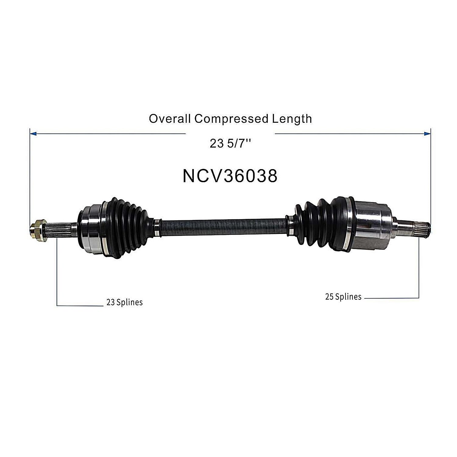 Front Pair CV Axle Shaft Assembly Compatible with Honda Models 1988-1991 CRX/Civic CV Joint Replace 20870388 66-4009 60-4009 7037N 80-3149 91673 94-6035 95-6114 HO-8-8554 HO-8071 19342752 19342833