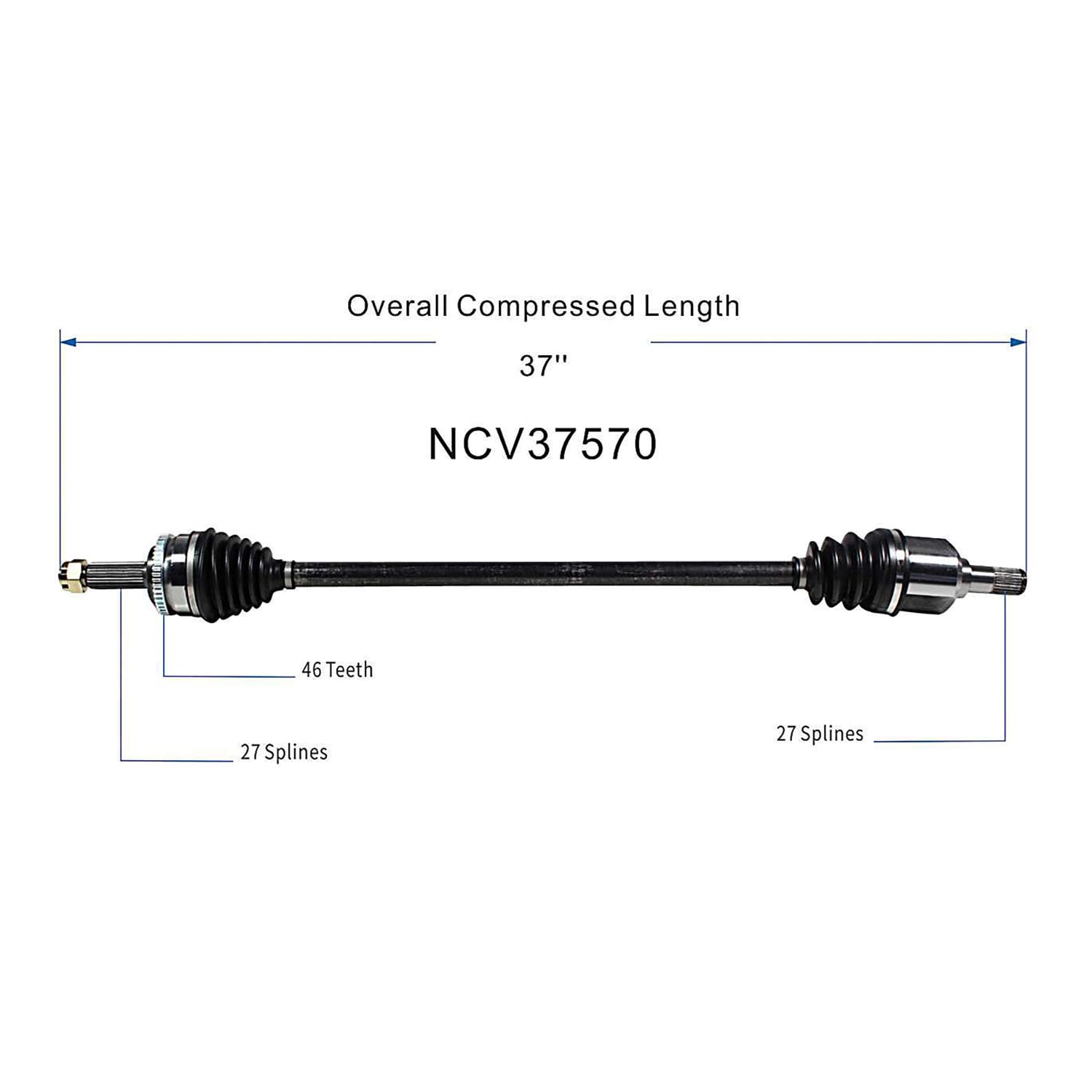 Front Pair CV Axle Shaft Assembly Compatible with Hyundai Models 2009-2012 Elantra Touring CV Joint Replace 49500-2H112 49500-2L110 88415 HY-8264 14542N 60-3524 HY-8117 10218N 19342571 49500-2H111
