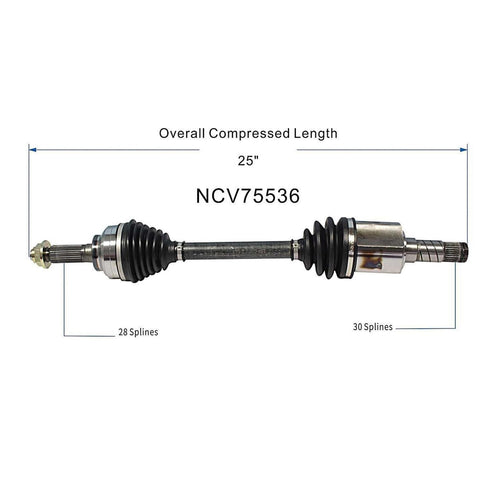 Front Left CV Axle Shaft Assembly Compatible with 2003-2009 Sorento EX, LX RWD & 4WD 2007-2009 Sorento Base RWD CV Joint Replace 49501-3E111 19342592 10419216 66-8125 60-8125 10438N 49500-3E000
